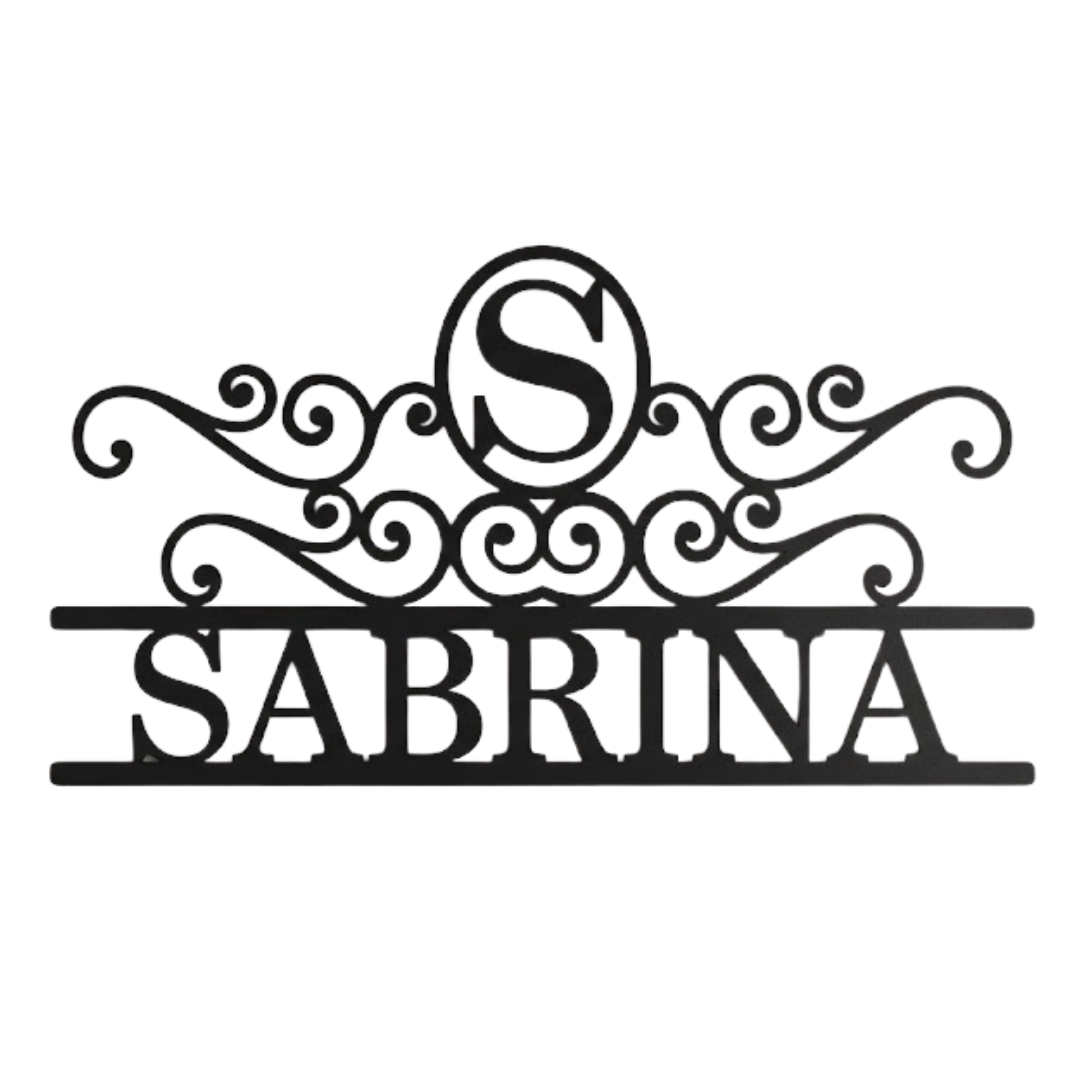 Custom Monogram Metal Wall Sign – Personalized Laser-Cut Name Sign (A ...