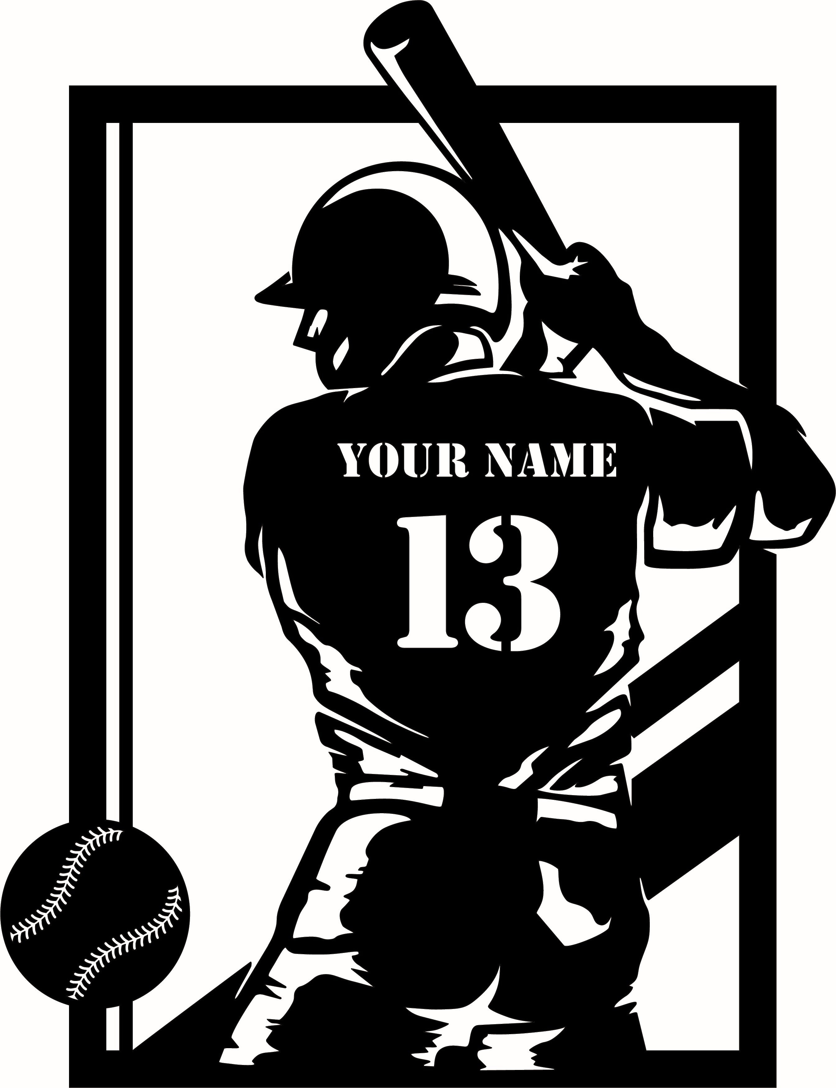Custom Baseball Player Metal Wall Art – Personalized Home Run Decor