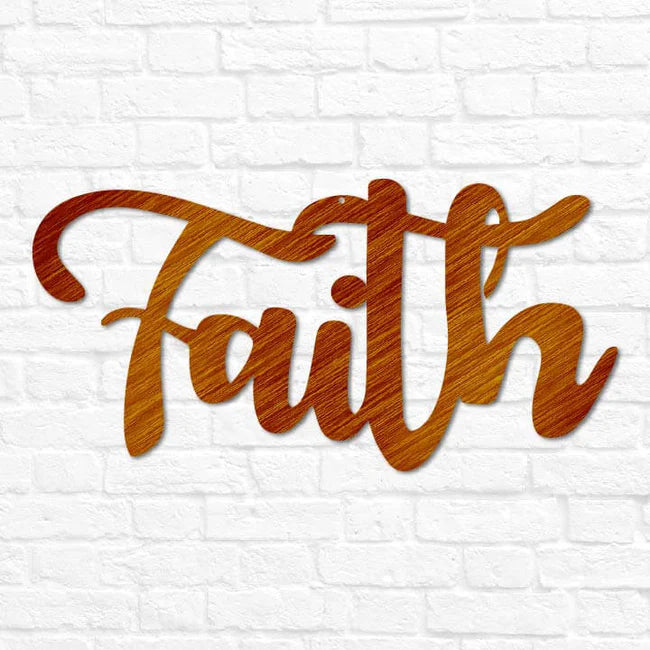 Faith Metal Wall Décor – Inspirational Steel Script