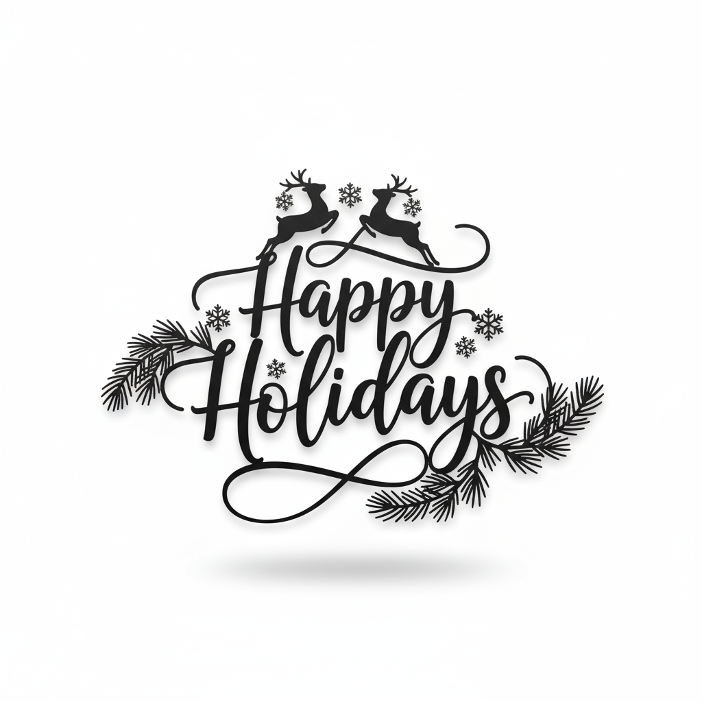 Custom Metal Holiday Joy Script Wall Art | Festive Christmas Décor | Indoor Outdoor | Up to 46″