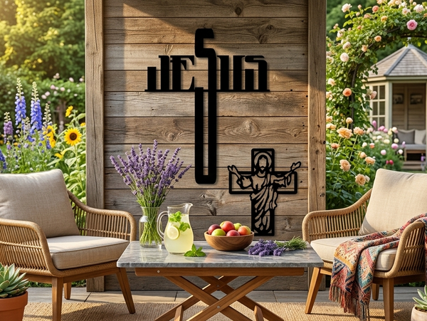 Sacred Spirit Laser-Cut Metal Crosses – Premium Wall Art
