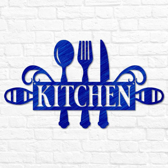 Kitchen Utensil Metal Sign – Handcrafted Wall Accent