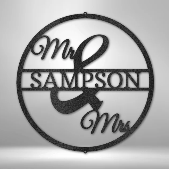 Engagement Monogram - Steel Sign